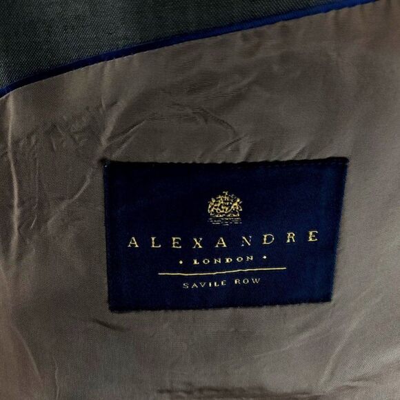 Savile Row Alexandre London Wool 2 Button Blazer 44R‎ Beige Birdseye - Picture 7 of 10